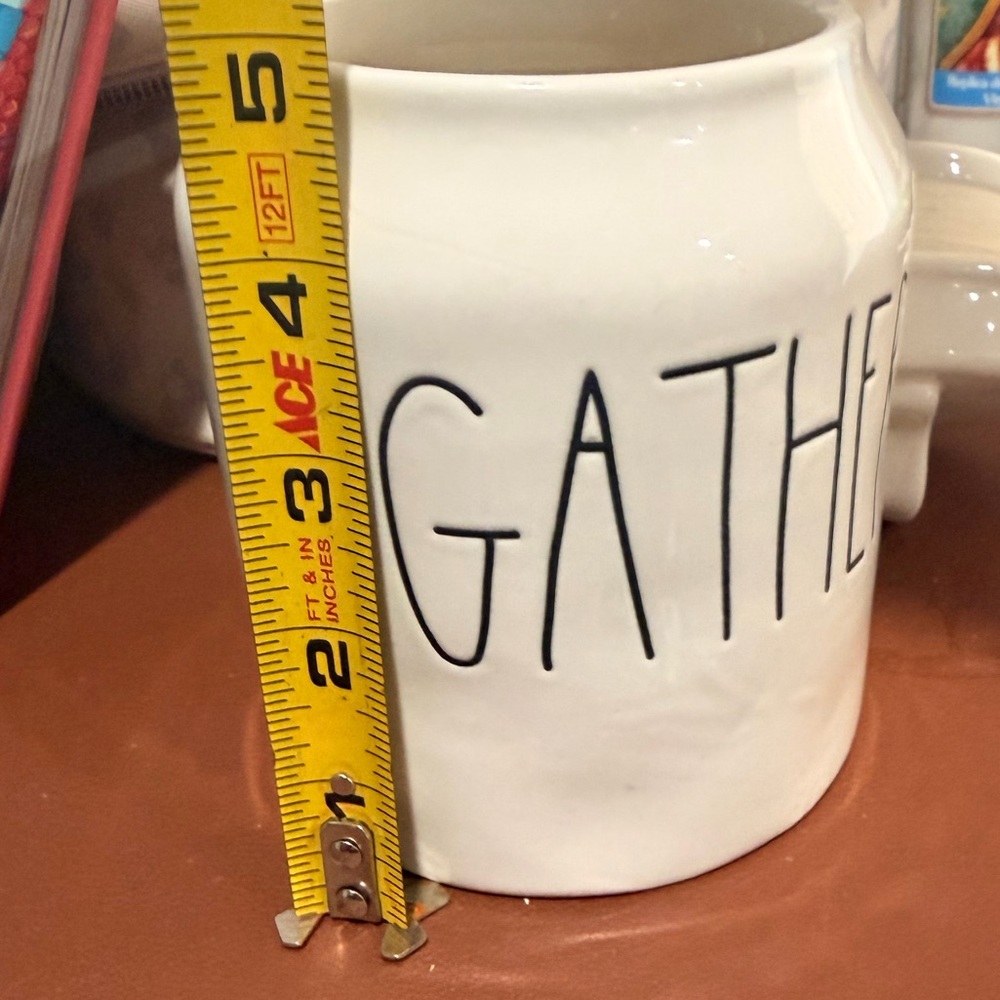 White GATHER' Kitchen Canister Rae Dunn - Picture 3 of 4
